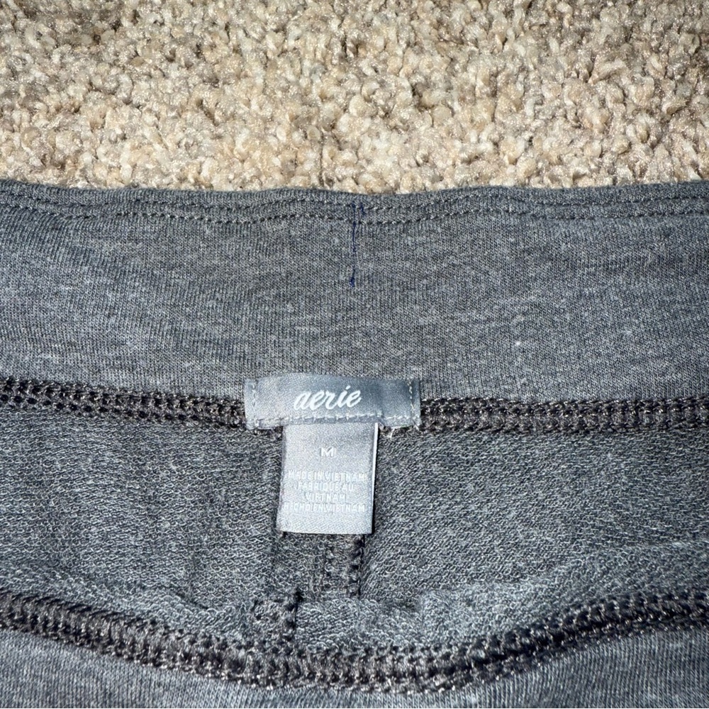 Aerie Charcoal Gray Lounge Shorts Medium | Soft Comfy Pajama Sleep Shorts - Picture 2 of 2